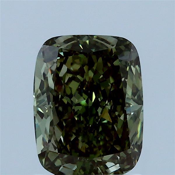 1.56ct Cushion FANCY VIVID GREEN VS1 Lab Created Diamond