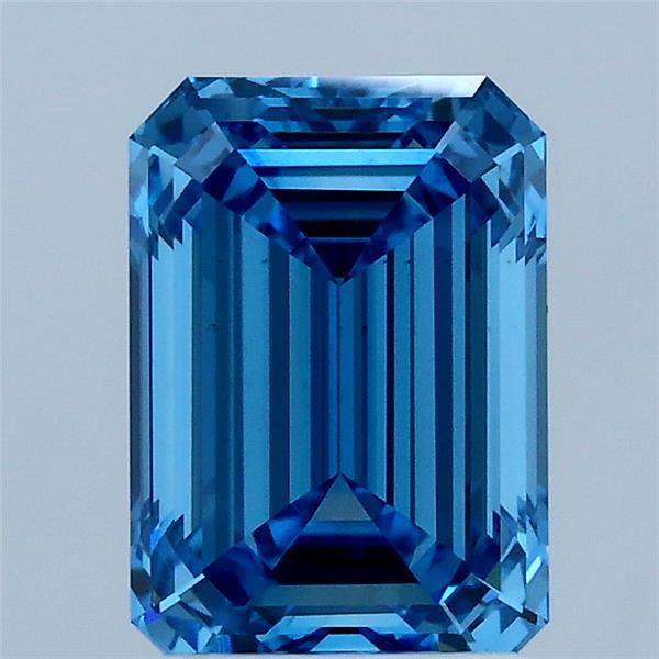2.03ct Emerald FANCY VIVID BLUE VS1 Lab Created Diamond