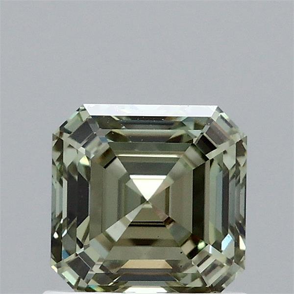 1.08ct Asscher FANCY VIVID GREEN VS1 Lab Created Diamond