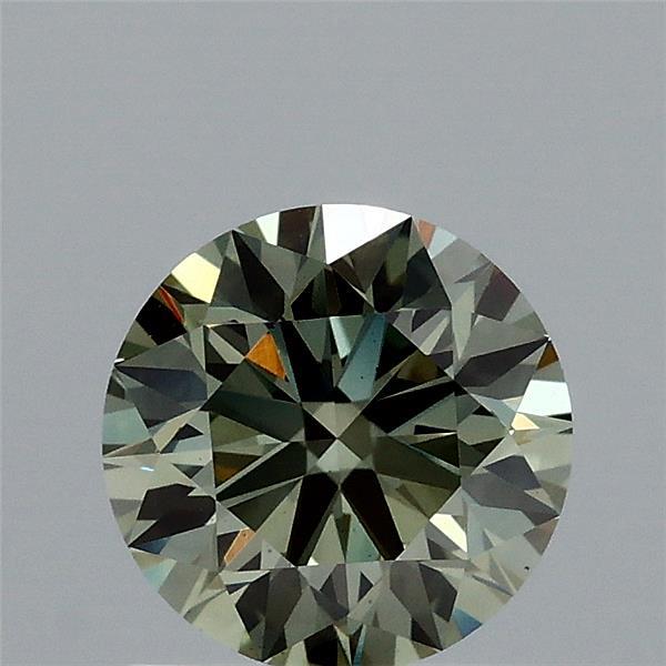 1.1ct Round FANCY VIVID GREEN VS1 Lab Created Diamond