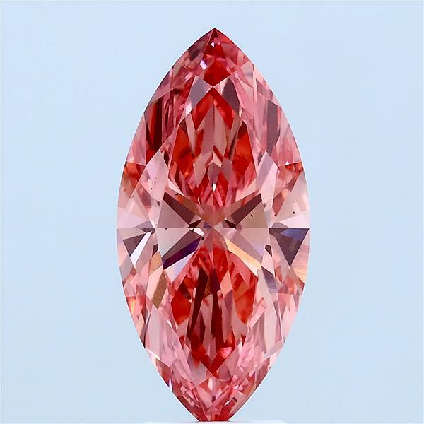 3.01ct Marquise FANCY VIVID ORANGY PINK VS2 Lab Created Diamond