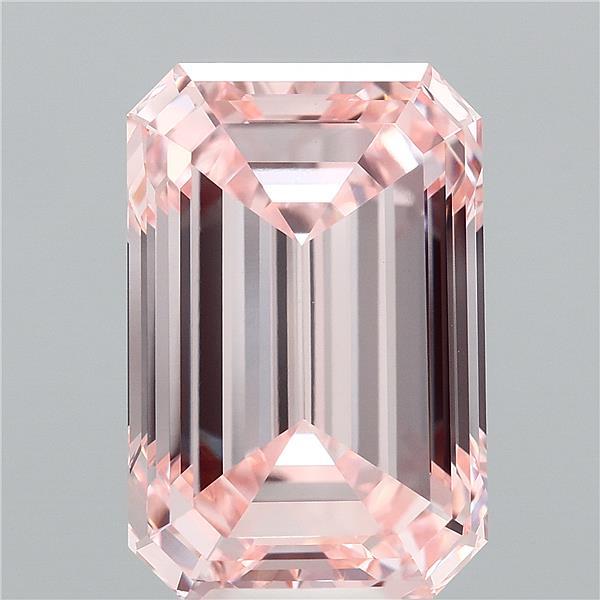 10.7ct Emerald FANCY INTENSE PINK VVS2 Lab Created Diamond