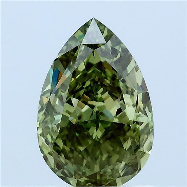 1.57ct Pear FANCY VIVID GREEN VVS2 Lab Created Diamond