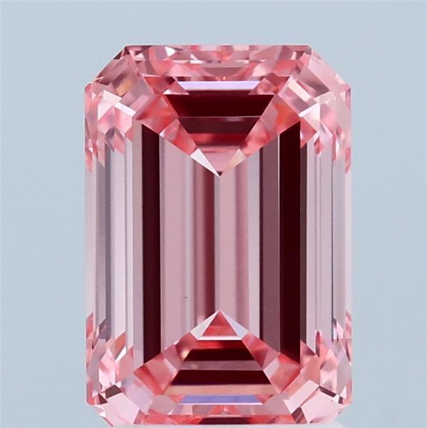 2.11ct Emerald FANCY VIVID PINK VVS2 Lab Created Diamond