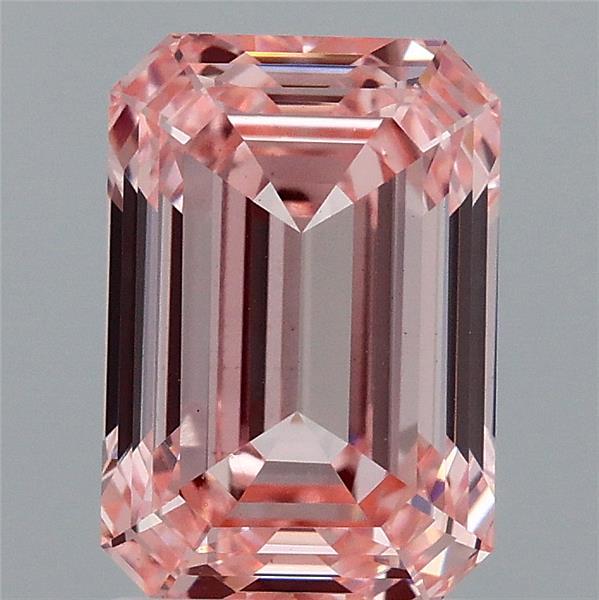 2.5ct Emerald FANCY VIVID PINK VS1 Lab Created Diamond