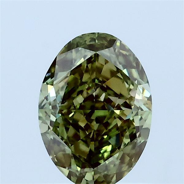 1.07ct Oval FANCY VIVID GREEN VVS2 Lab Created Diamond