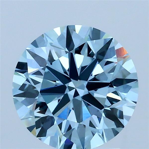 2.01ct Round FANCY VIVID BLUE VVS2 Lab Created Diamond