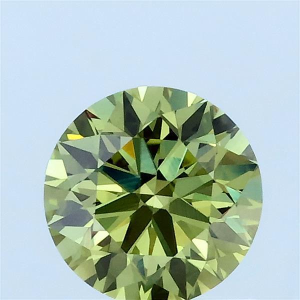 0.92ct Round FANCY VIVID GREEN VS2 Lab Created Diamond