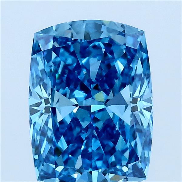 2.1ct Cushion FANCY VIVID BLUE VS1 Lab Created Diamond
