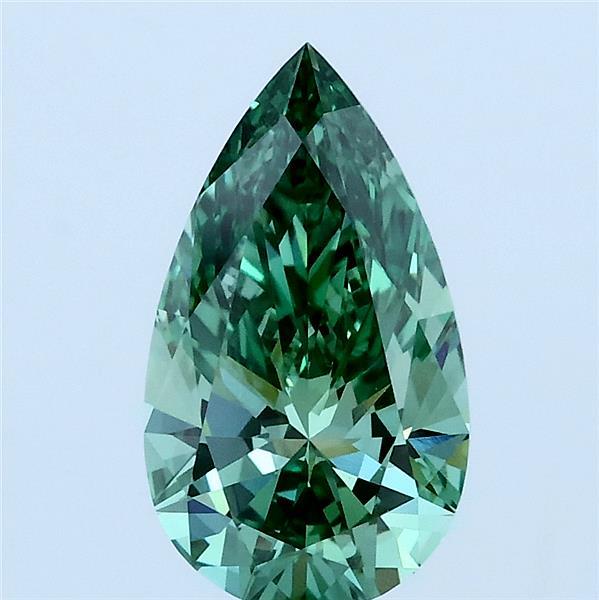 1.52ct Pear FANCY VIVID GREEN VVS2 Lab Created Diamond
