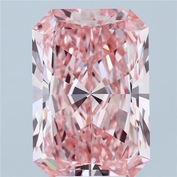5ct Radiant FANCY VIVID PINK VS1 Lab Created Diamond