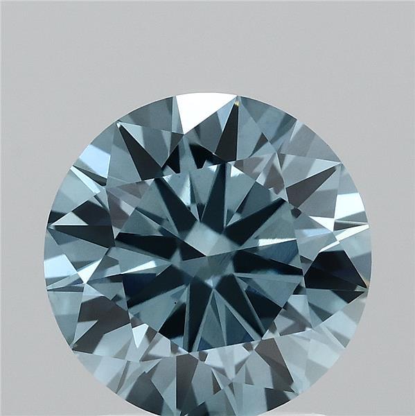 2ct Round FANCY VIVID BLUE VS1 Lab Created Diamond