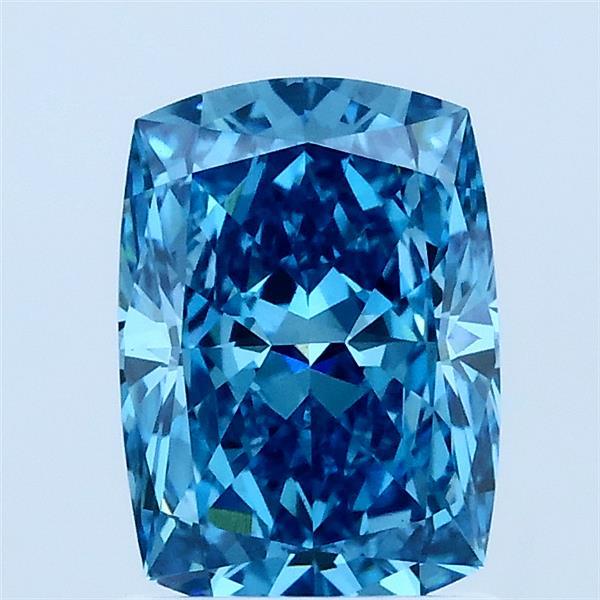 1.57ct Cushion FANCY VIVID BLUE VS1 Lab Created Diamond