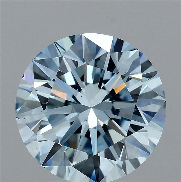 2.01ct Round FANCY VIVID BLUE VS1 Lab Created Diamond