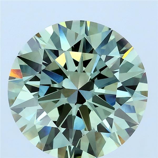 3.72ct Round FANCY VIVID GREEN VVS2 Lab Created Diamond