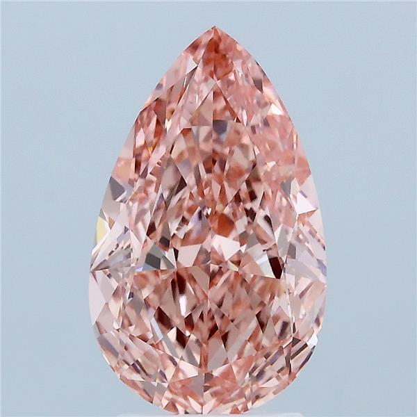 3.09ct Pear FANCY VIVID PINK VVS2 Lab Created Diamond