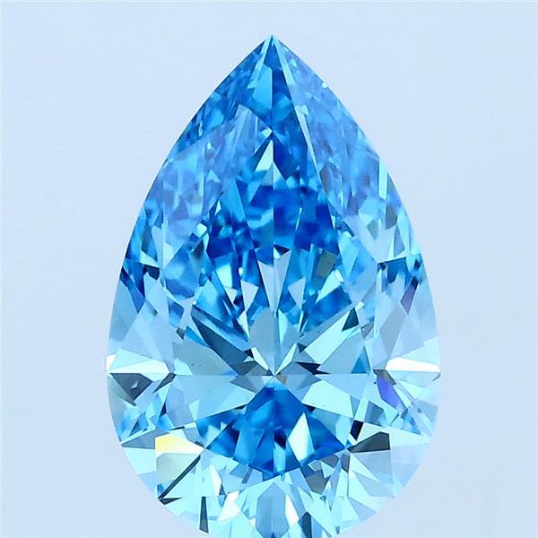 1.9ct Pear FANCY VIVID BLUE VS1 Lab Created Diamond