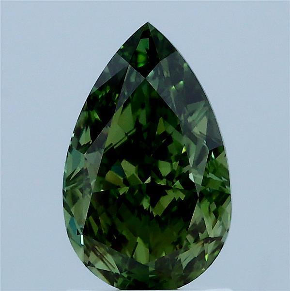 1.57ct Pear FANCY VIVID GREEN VVS2 Lab Created Diamond