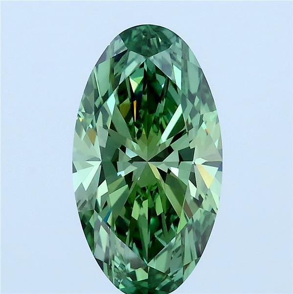 1.87ct Oval FANCY VIVID GREEN VVS2 Lab Created Diamond