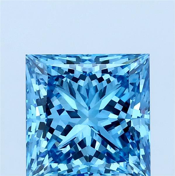 2.01ct Princess FANCY VIVID BLUE VS1 Lab Created Diamond