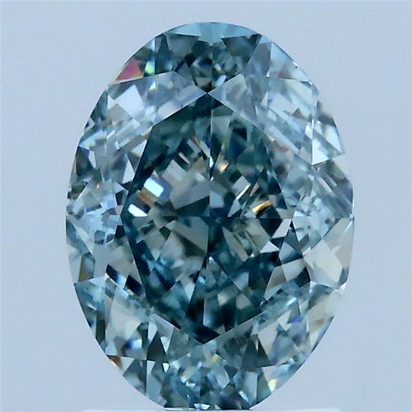 2.01ct Oval FANCY INTENSE BLUISH GREEN VS1 Lab Created Diamond