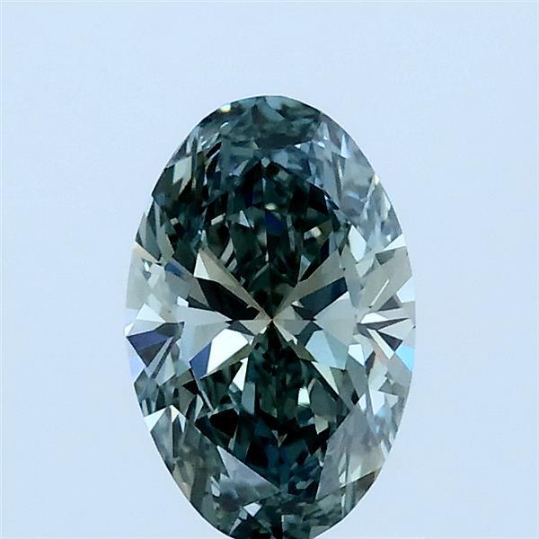 0.71ct Oval FANCY INTENSE GREEN VS1 Lab Created Diamond