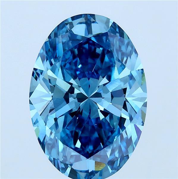 5.01ct Oval FANCY VIVID BLUE VS1 Lab Created Diamond
