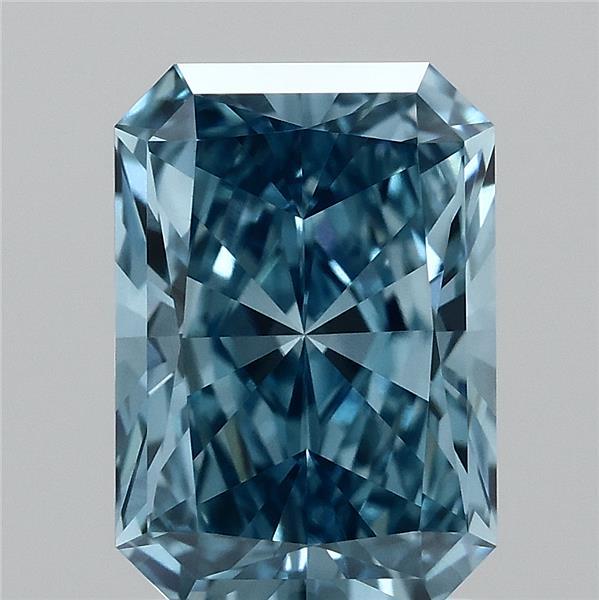 1.55ct Radiant FANCY VIVID BLUE VVS2 Lab Created Diamond