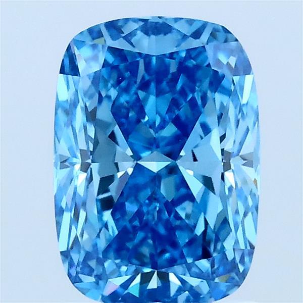 1.55ct Cushion FANCY VIVID BLUE VVS2 Lab Created Diamond