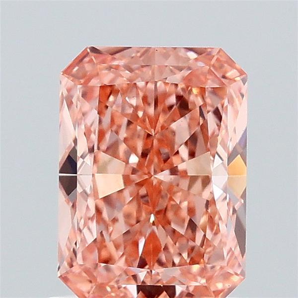 1.2ct Radiant FANCY VIVID ORANGY PINK VS1 Lab Created Diamond