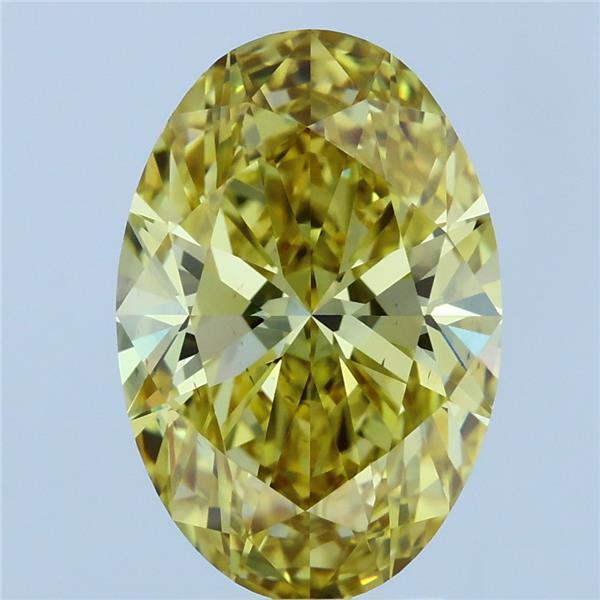 3.59ct Oval FANCY INTENSE YELLOW VS2 Lab Created Diamond