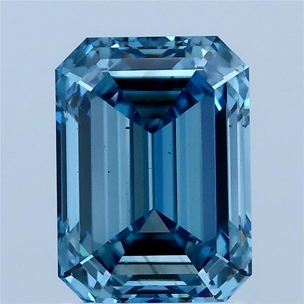 2.06ct Emerald FANCY VIVID BLUE VS2 Lab Created Diamond