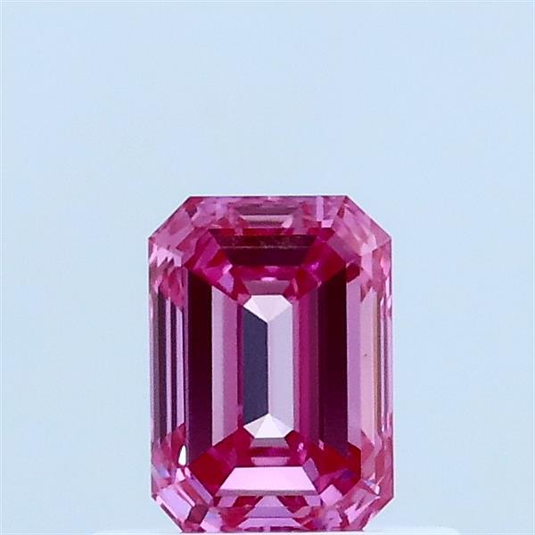 0.51ct Emerald FANCY VIVID PINK VVS2 Lab Created Diamond
