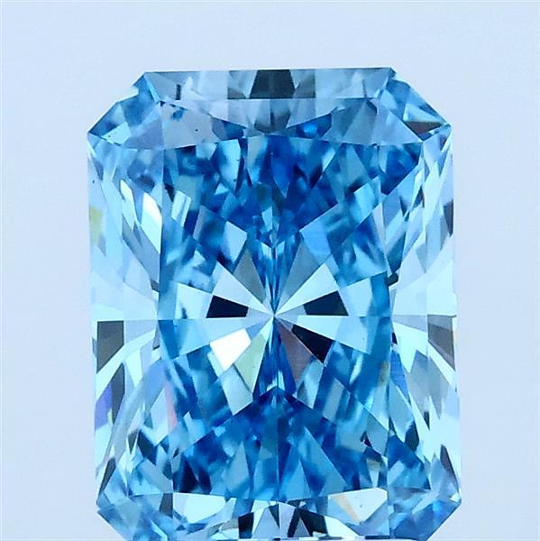 2.03ct Radiant FANCY VIVID BLUE VS2 Lab Created Diamond