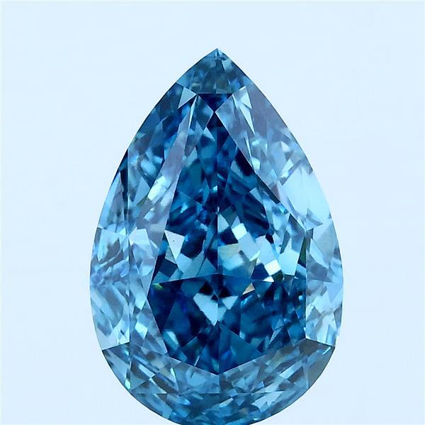 3.09ct Pear FANCY VIVID BLUE VS2 Lab Created Diamond