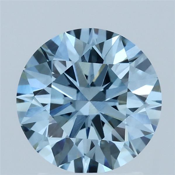 2.04ct Round FANCY VIVID BLUE VS1 Lab Created Diamond