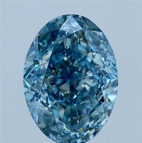 3.7ct Oval FANCY VIVID BLUE VS2 Lab Created Diamond