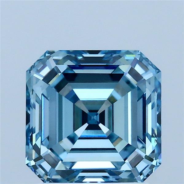 2.06ct Asscher FANCY VIVID BLUE VS1 Lab Created Diamond