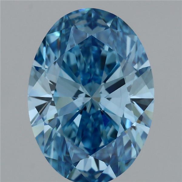 3.15ct Oval FANCY VIVID BLUE VS1 Lab Created Diamond