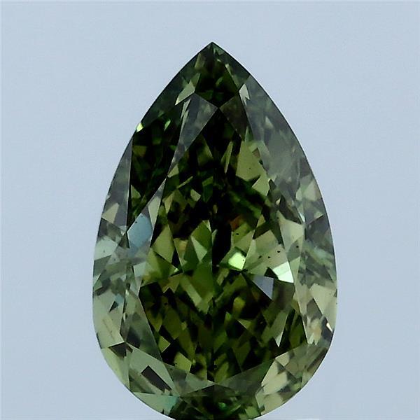 2.11ct Pear FANCY VIVID GREEN VS2 Lab Created Diamond