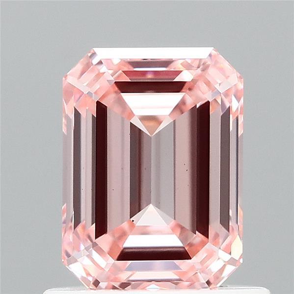 1ct Emerald FANCY INTENSE PINK VS1 Lab Created Diamond