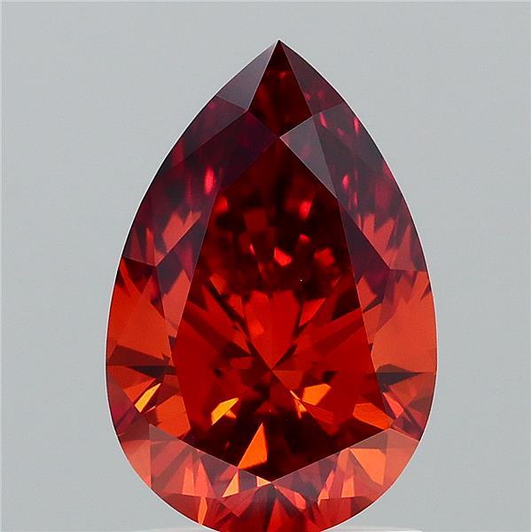 1.5ct Pear FANCY INTENSE BROWNISH ORANGE VVS2 Lab Created Diamond