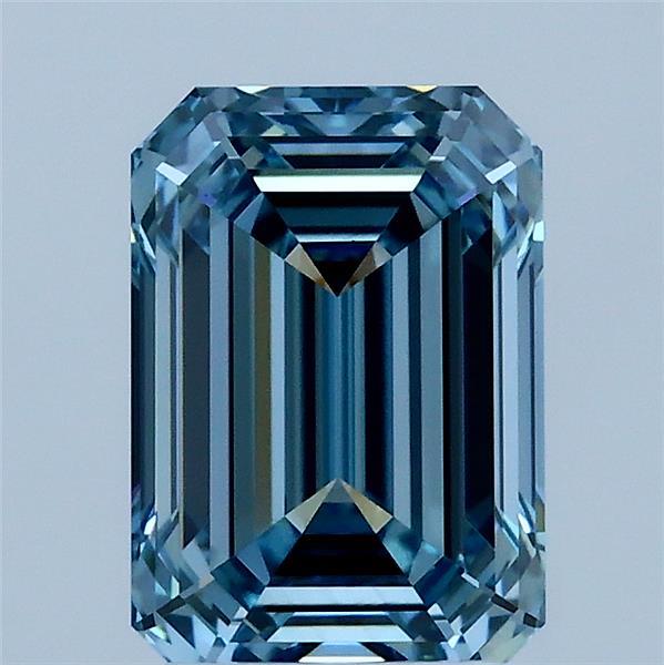 2.17ct Emerald FANCY VIVID BLUE VS1 Lab Created Diamond
