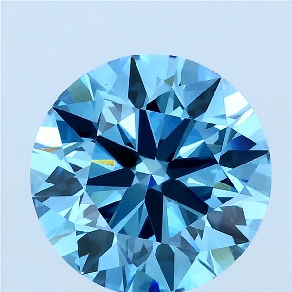 2ct Round FANCY VIVID BLUE VS1 Lab Created Diamond