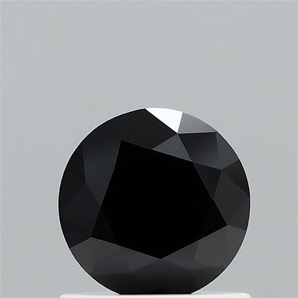 0.8ct Round FANCY BLACK Lab Created Diamond