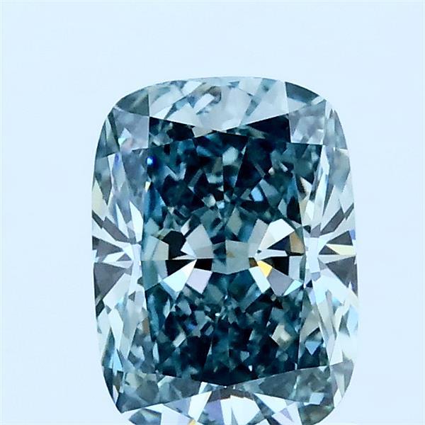1.1ct Cushion FANCY INTENSE BLUE GREEN VVS1 Lab Created Diamond