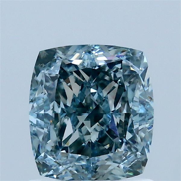 1.43ct Cushion FANCY INTENSE BLUE GREENISH VS1 Lab Created Diamond
