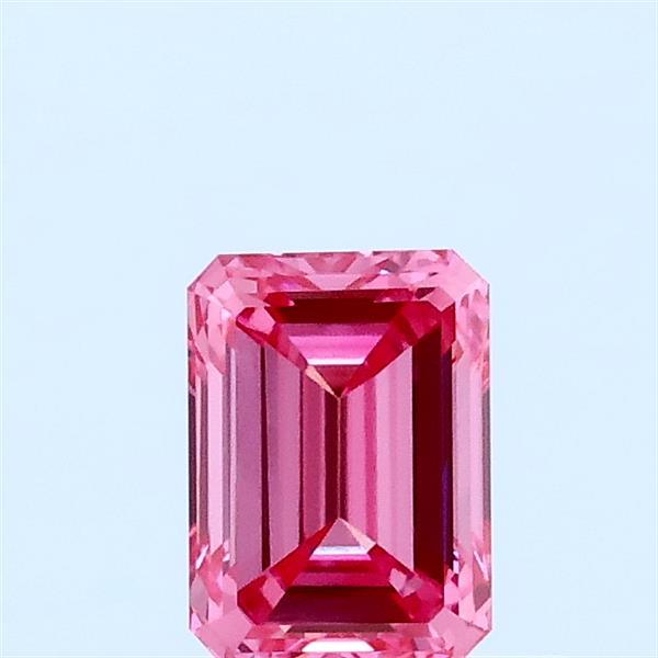 0.56ct Emerald FANCY VIVID PINK VVS2 Lab Created Diamond