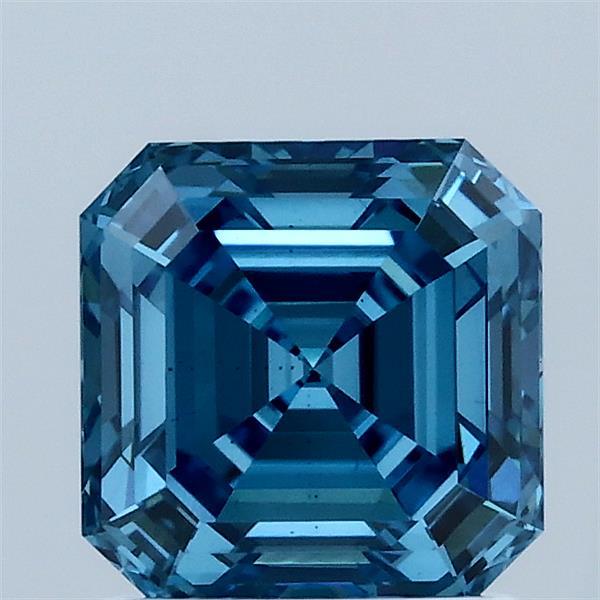 1.56ct Asscher FANCY VIVID BLUE VS2 Lab Created Diamond