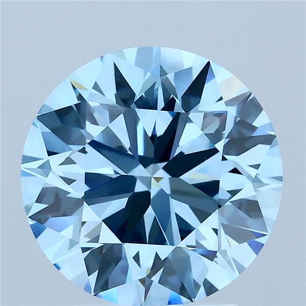 3ct Round FANCY VIVID BLUE VVS2 Lab Created Diamond
